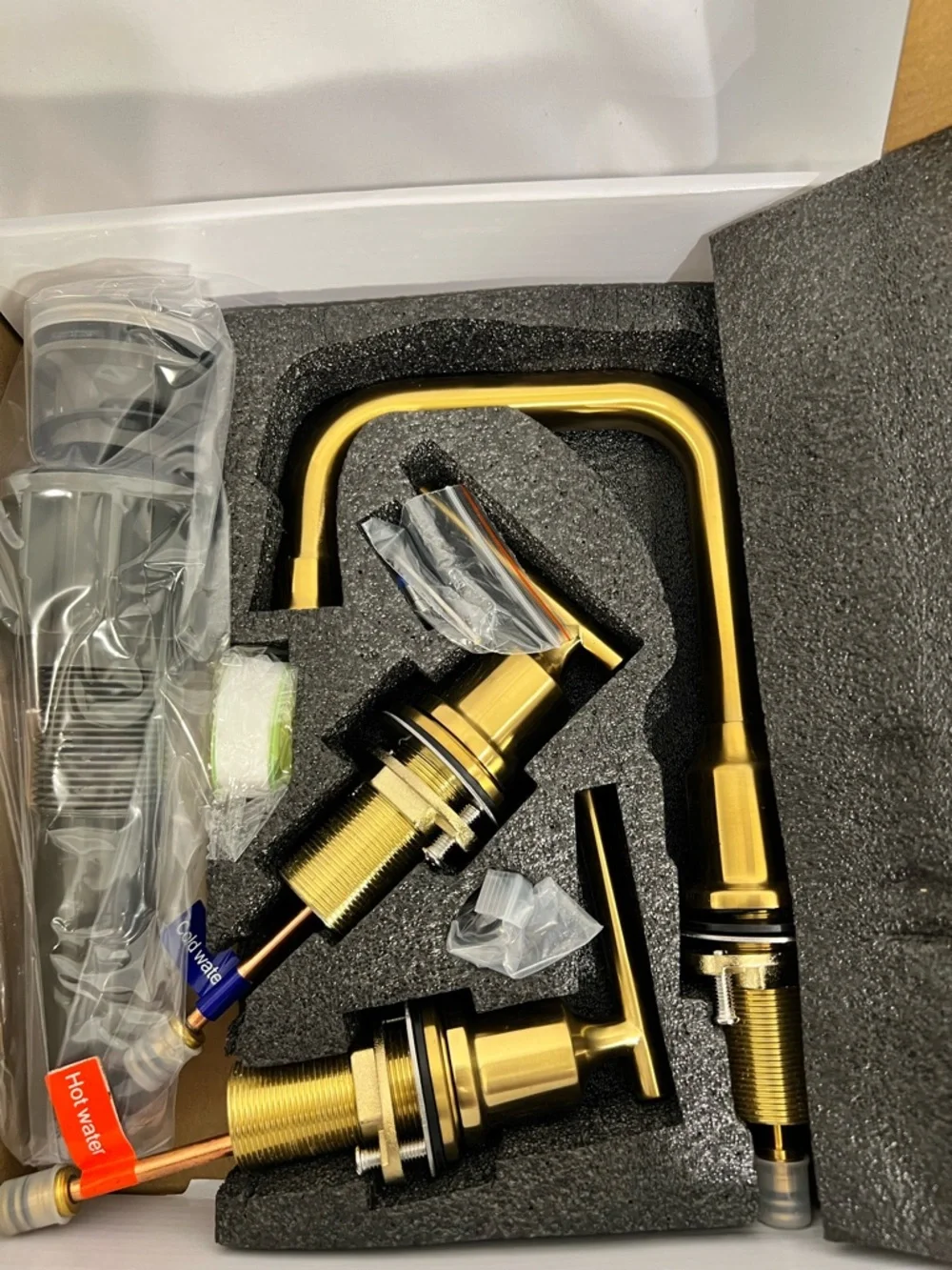 Matte Gold Bathroom Faucet Set - 3-Piece Deck Mount wowow Brand